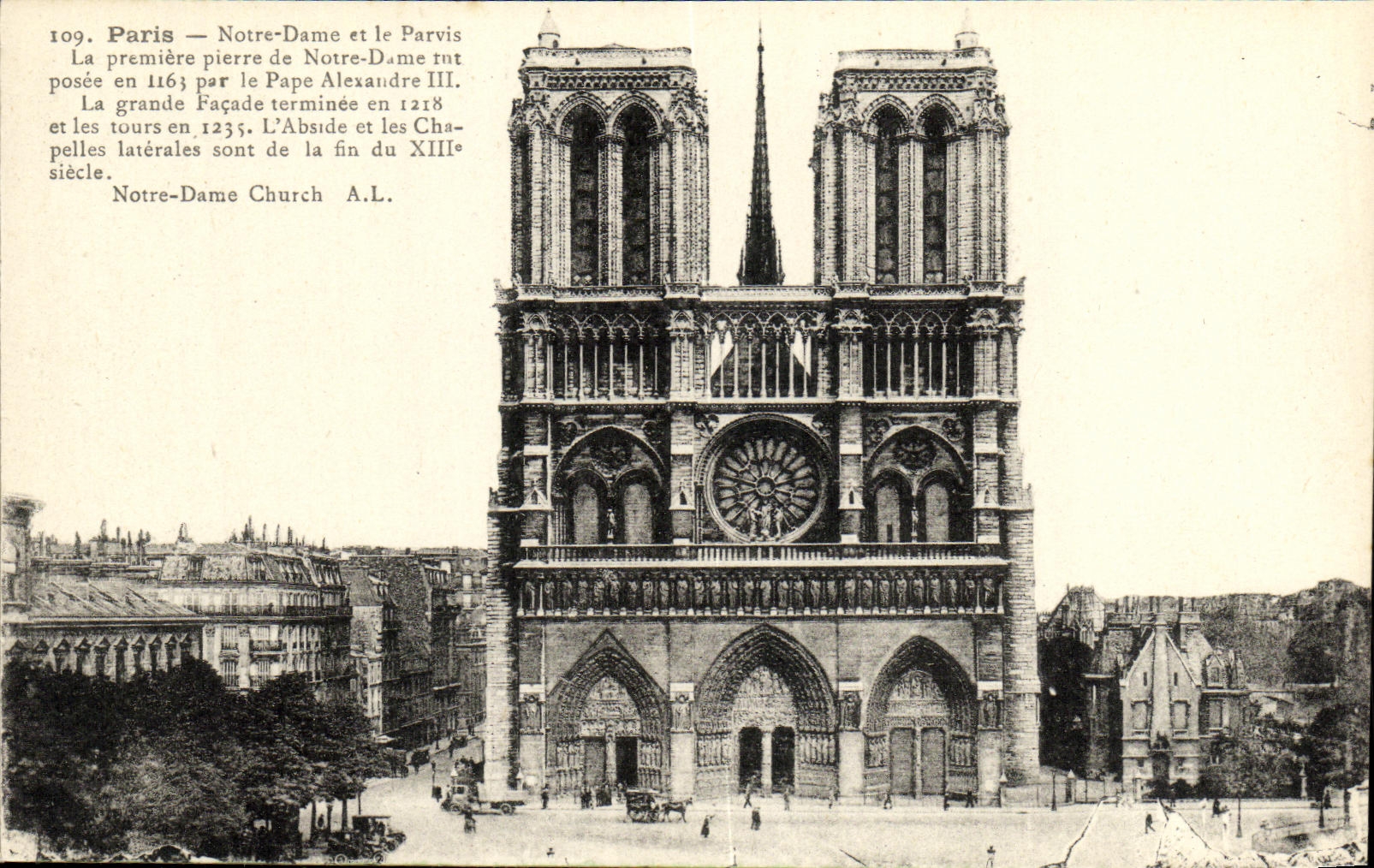 CPA Paris Notre Dame et le Parvis 