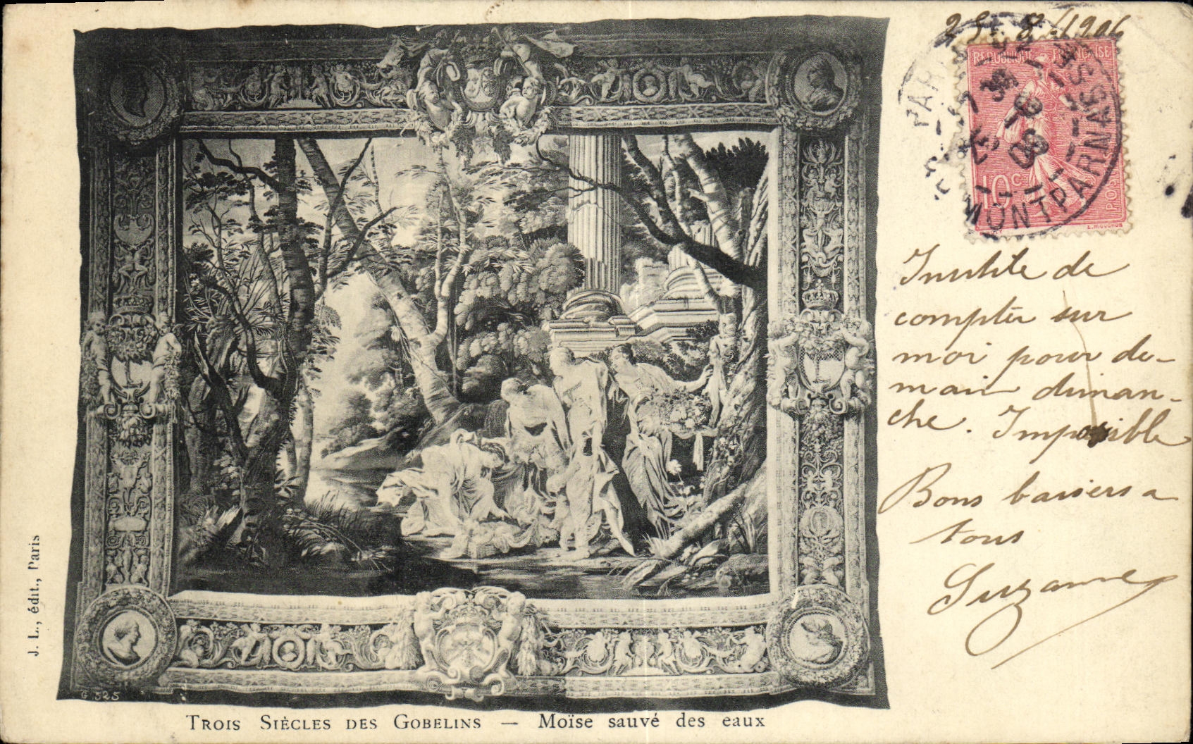 VINTAGE POSTCARD Paris Gobelins Braces safe water