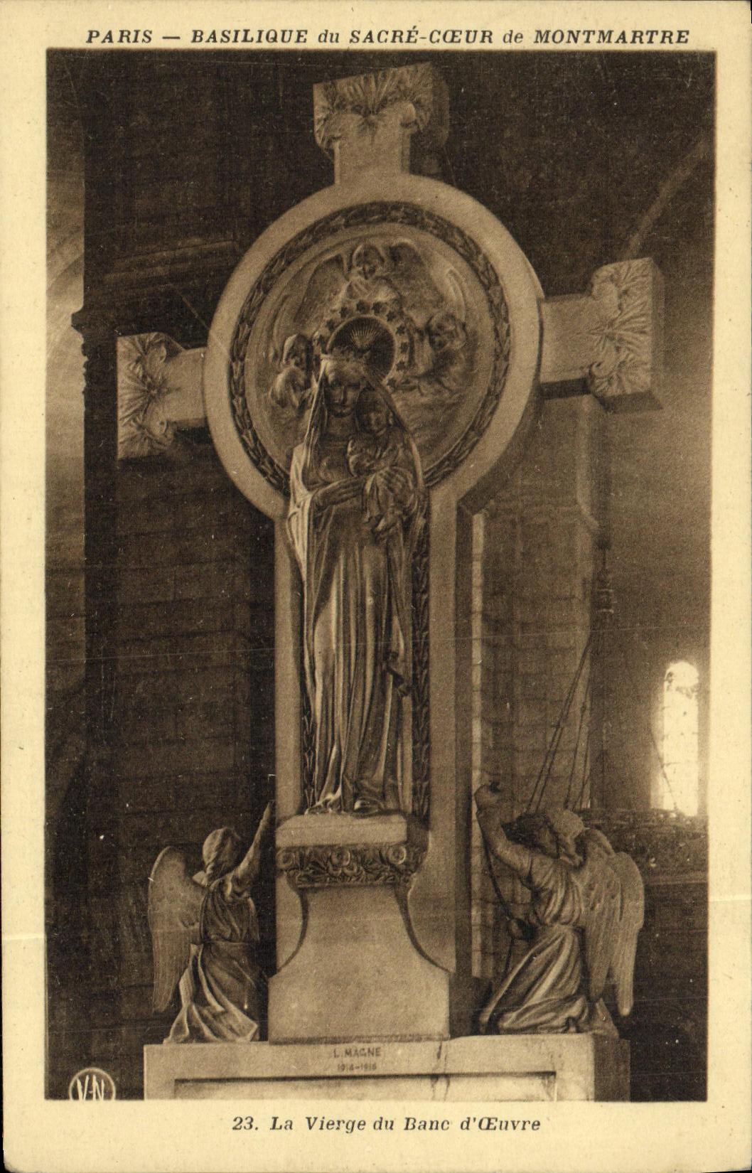 CPA Paris Basilique Du Sacre Coeur De Montmartre La vierge du banc d oeuvre