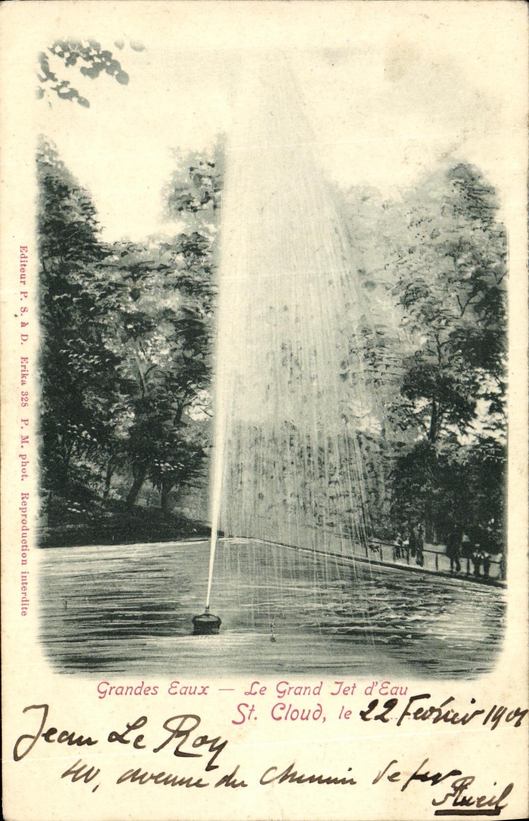 VINTAGE POSTCARD St Cloud Large Water the Large Jet D Water