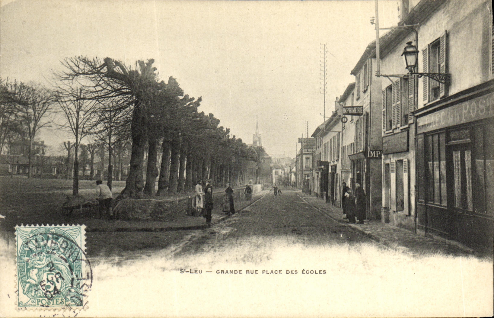 CPA Saint Leu Grande Rue Place Des Ecoles