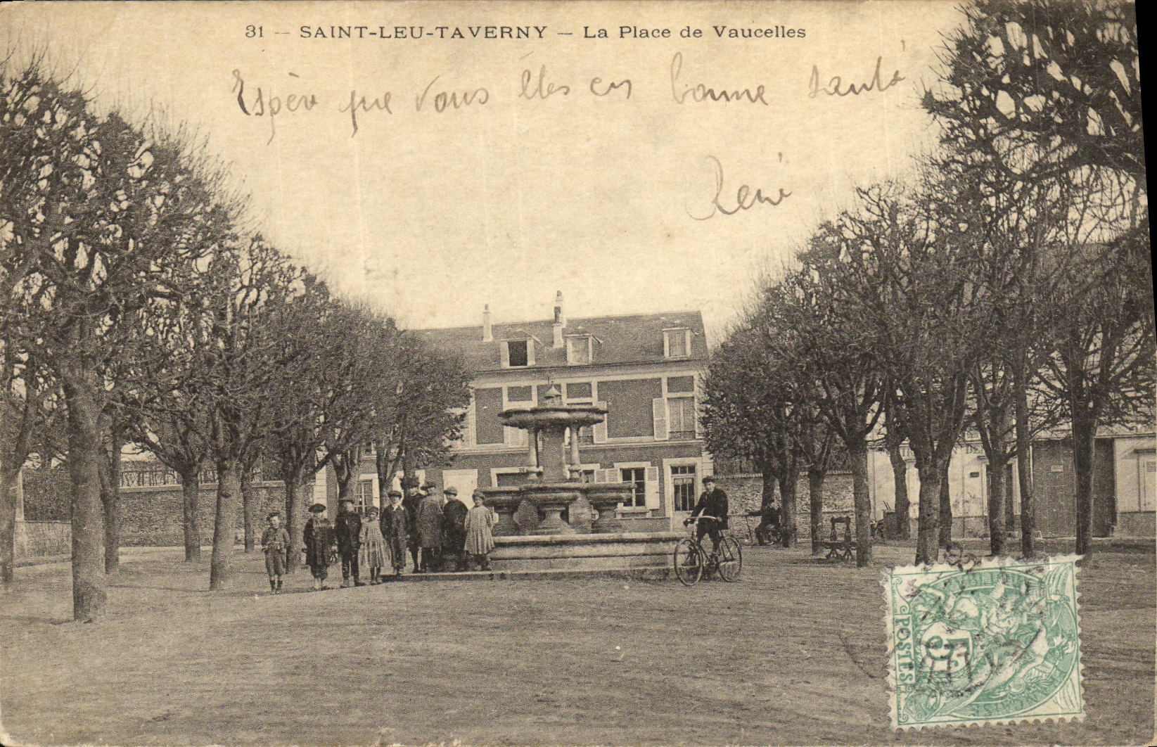 CPA Saint Leu Taverny La Place Vaucelles Enfants