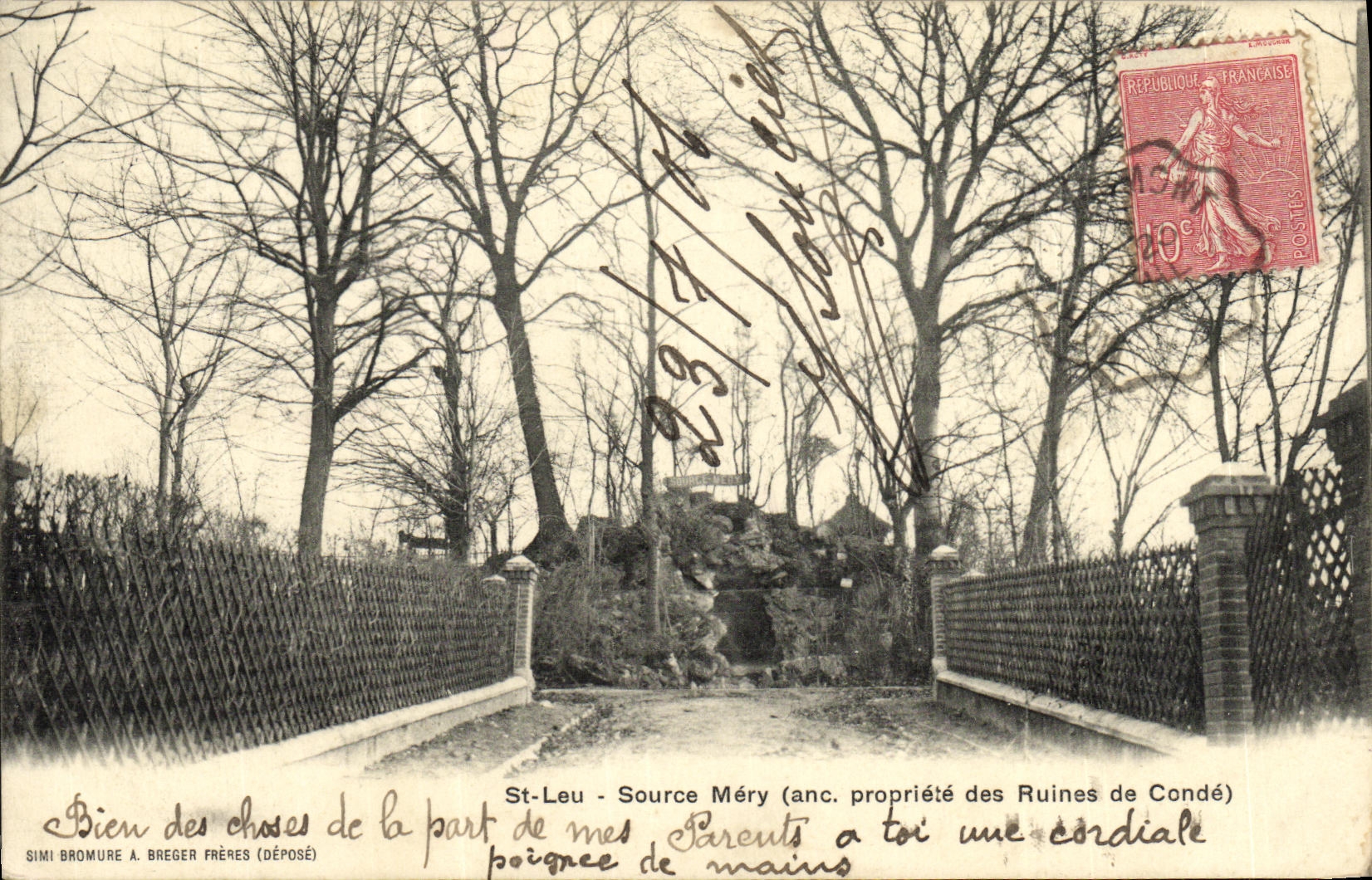 CPA Saint Leu Source Mery Ancienne propriete des ruines de Conde