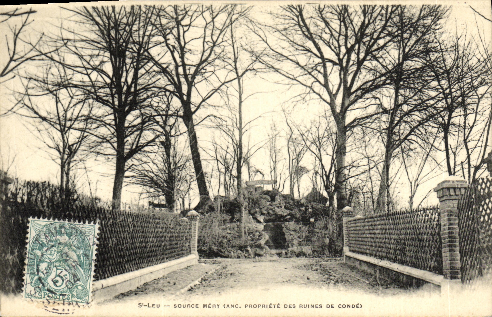 CPA Saint Leu La Foret Source Mery Ancienne propriete des ruines de Conde