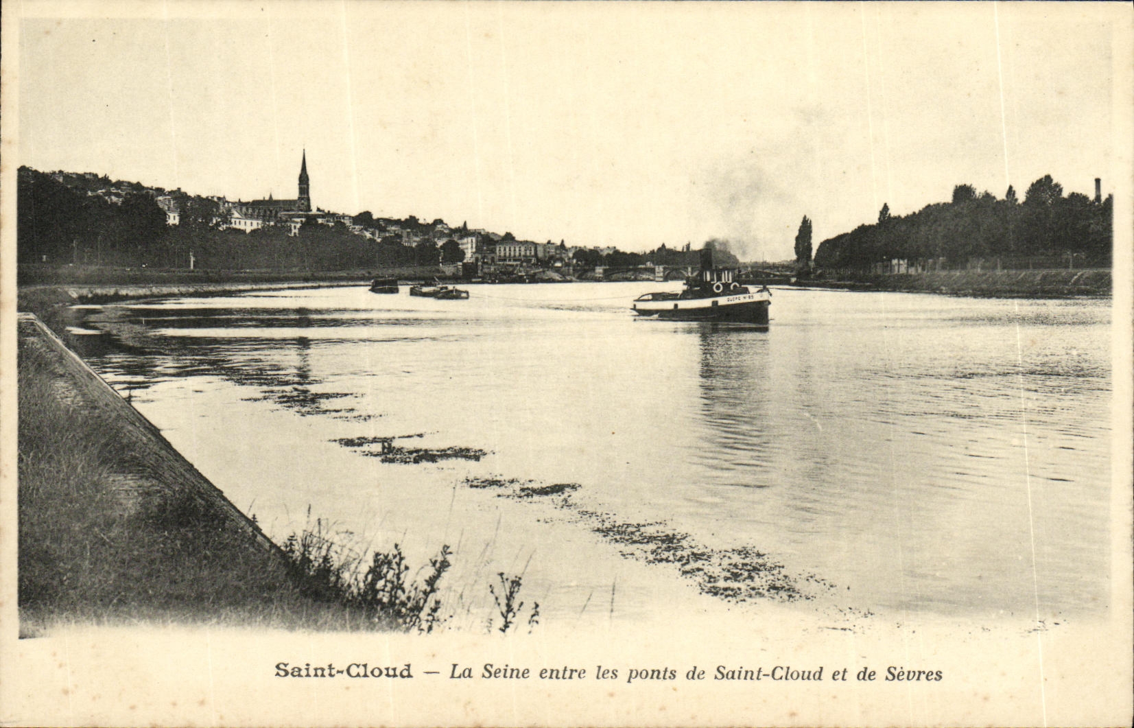 VINTAGE POSTCARD Holy Cloud the Seine between the Bridges of Cloud Saint and of Separate