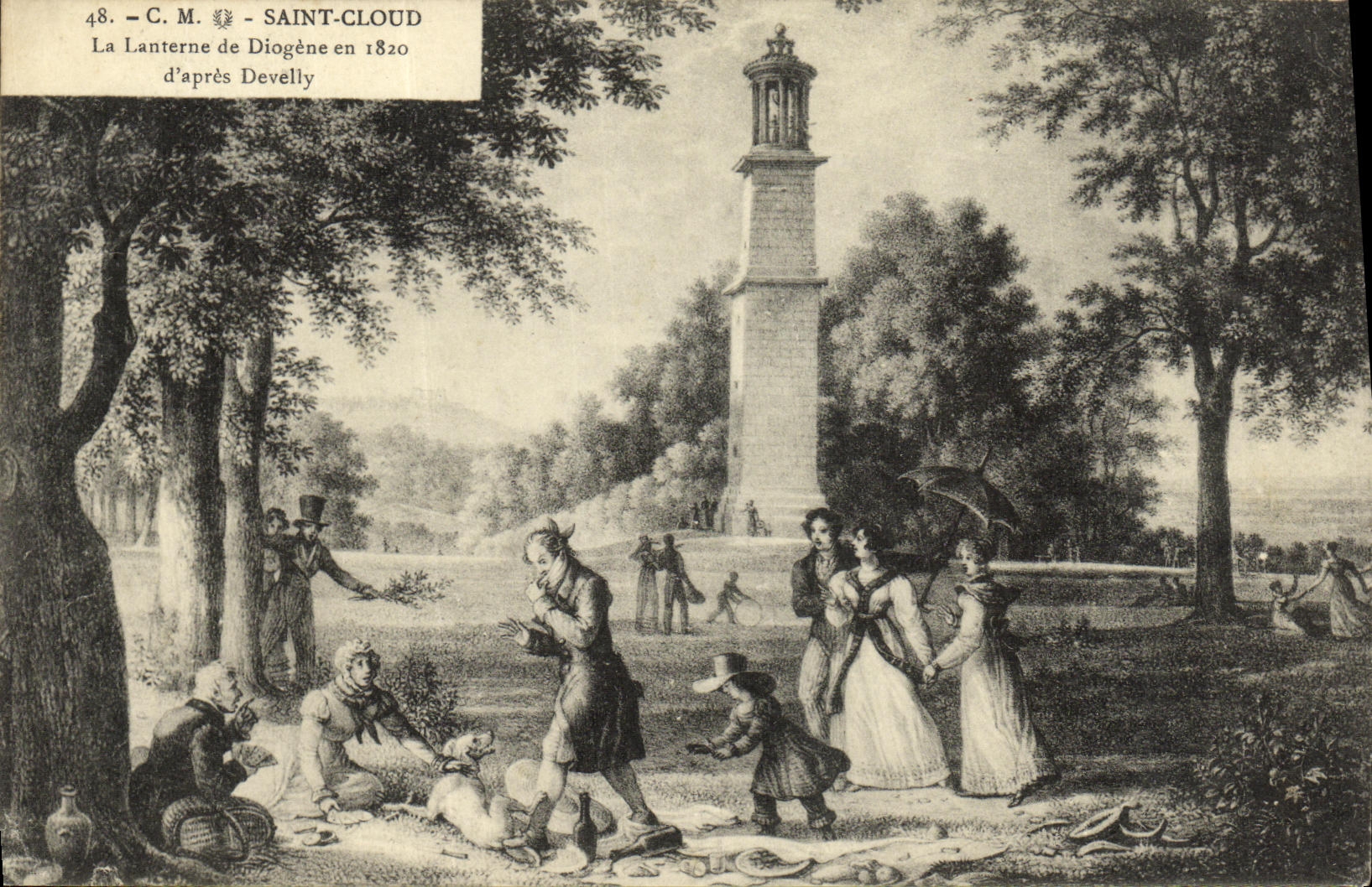 VINTAGE POSTCARD Holy Cloud the Lantern of Diogene in 1820 D after DEvelly