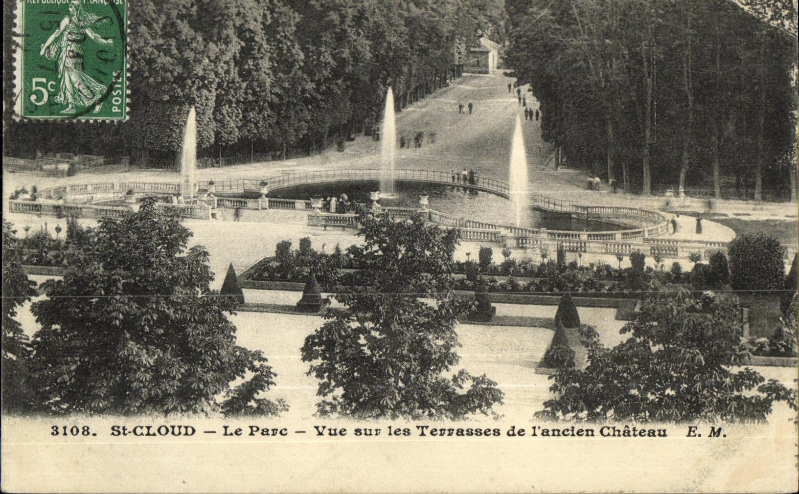 VINTAGE POSTCARD Holy Cloud the Park On the Terraces of L Anclen castle
