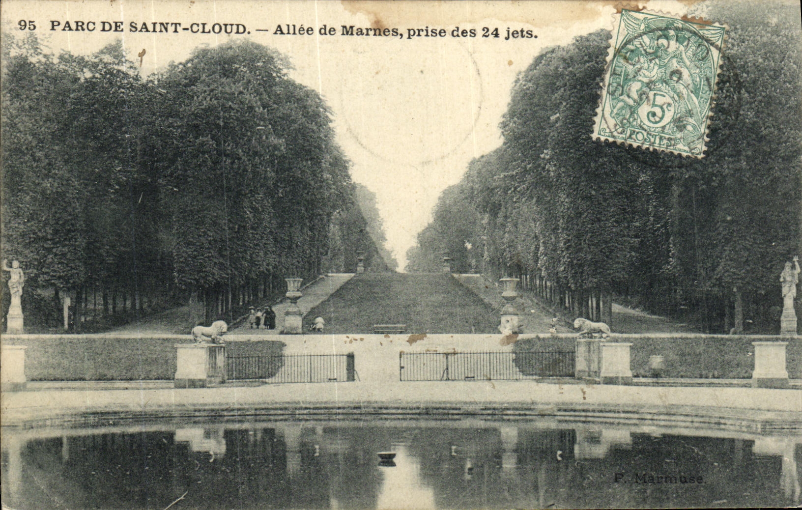 VINTAGE POSTCARD Holy Cloud Park Of Alley of Marnes Taken of the 24 jets