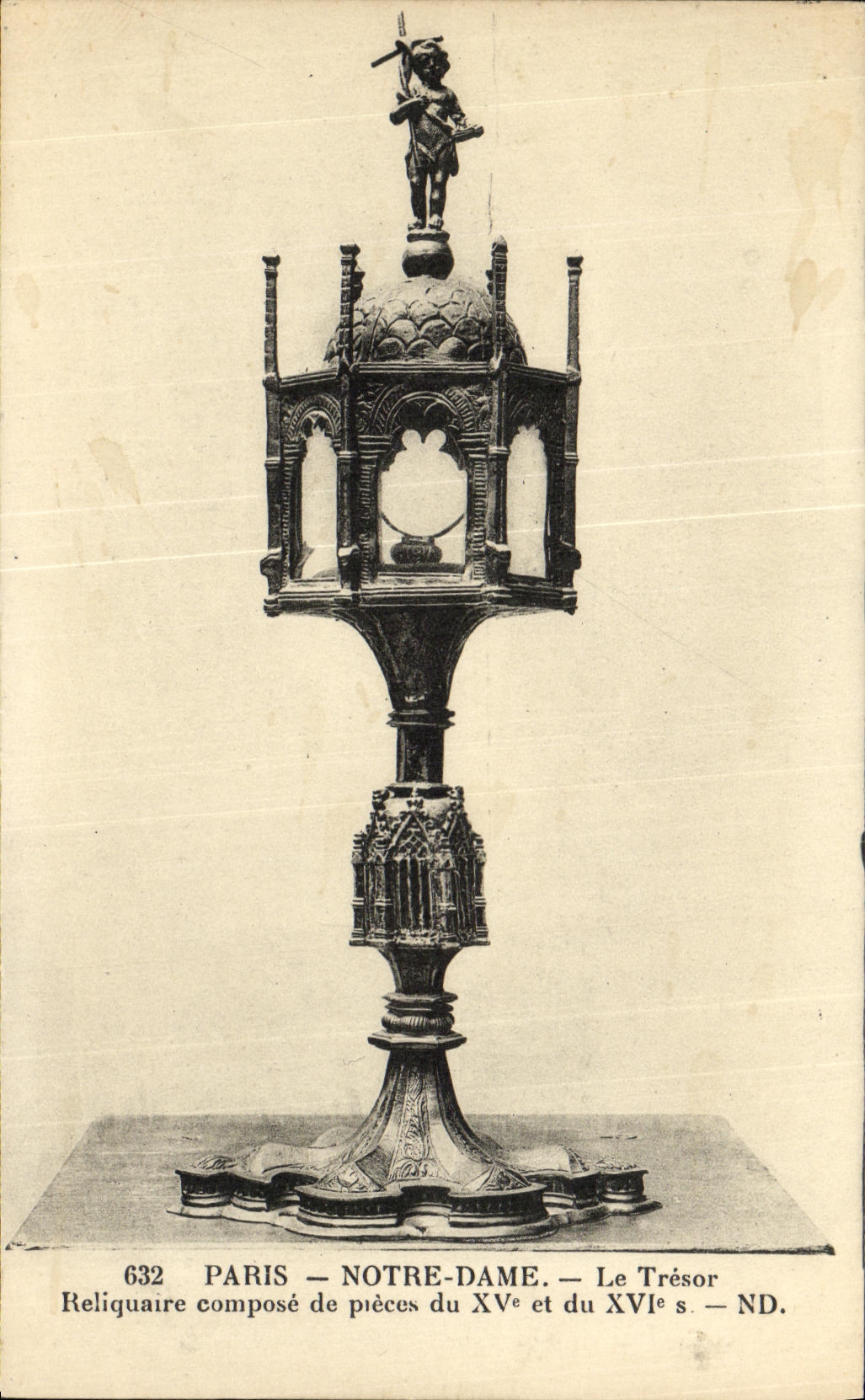 VINTAGE POSTCARD Paris Notre Dame the Treasury Reliquary Composes of Parts of the 15 and of 16th