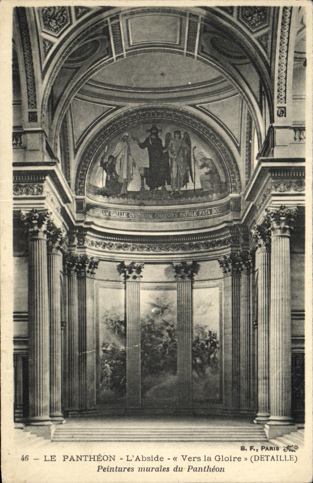 POSTAL Paris de la VENDIMIA el panteon L Apse hacia murales de la gloria
