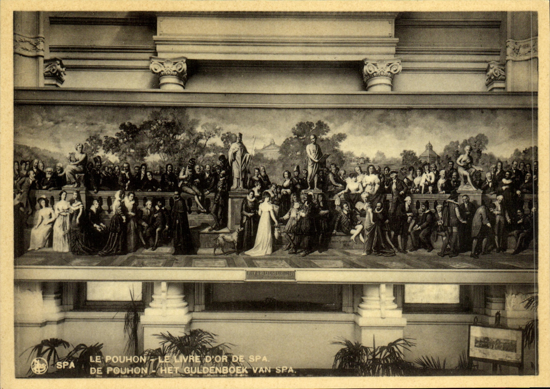 VINTAGE POSTCARD Spa Pouhon the book D gold of Spa