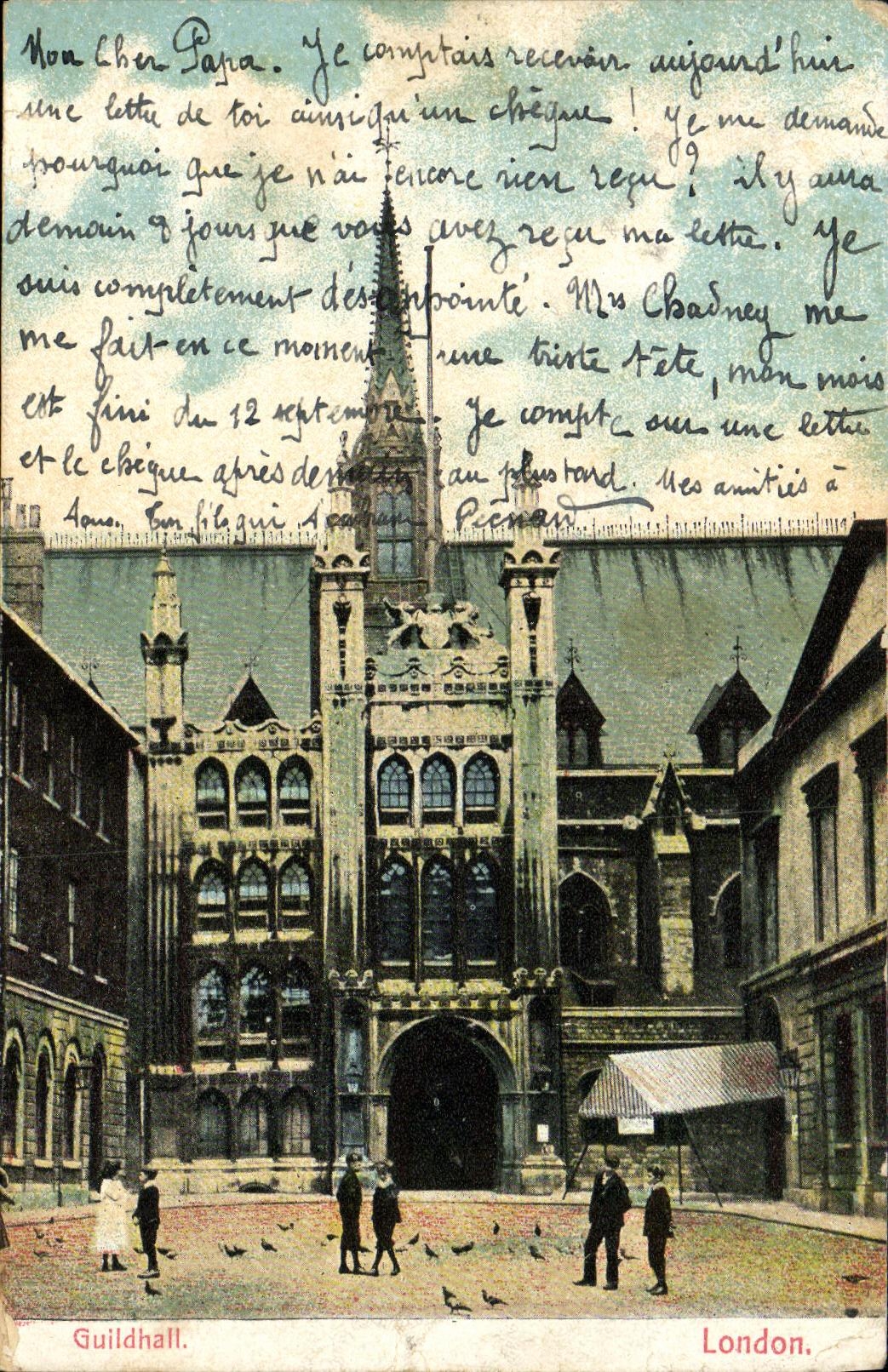VINTAGE POSTCARD Guildhall London