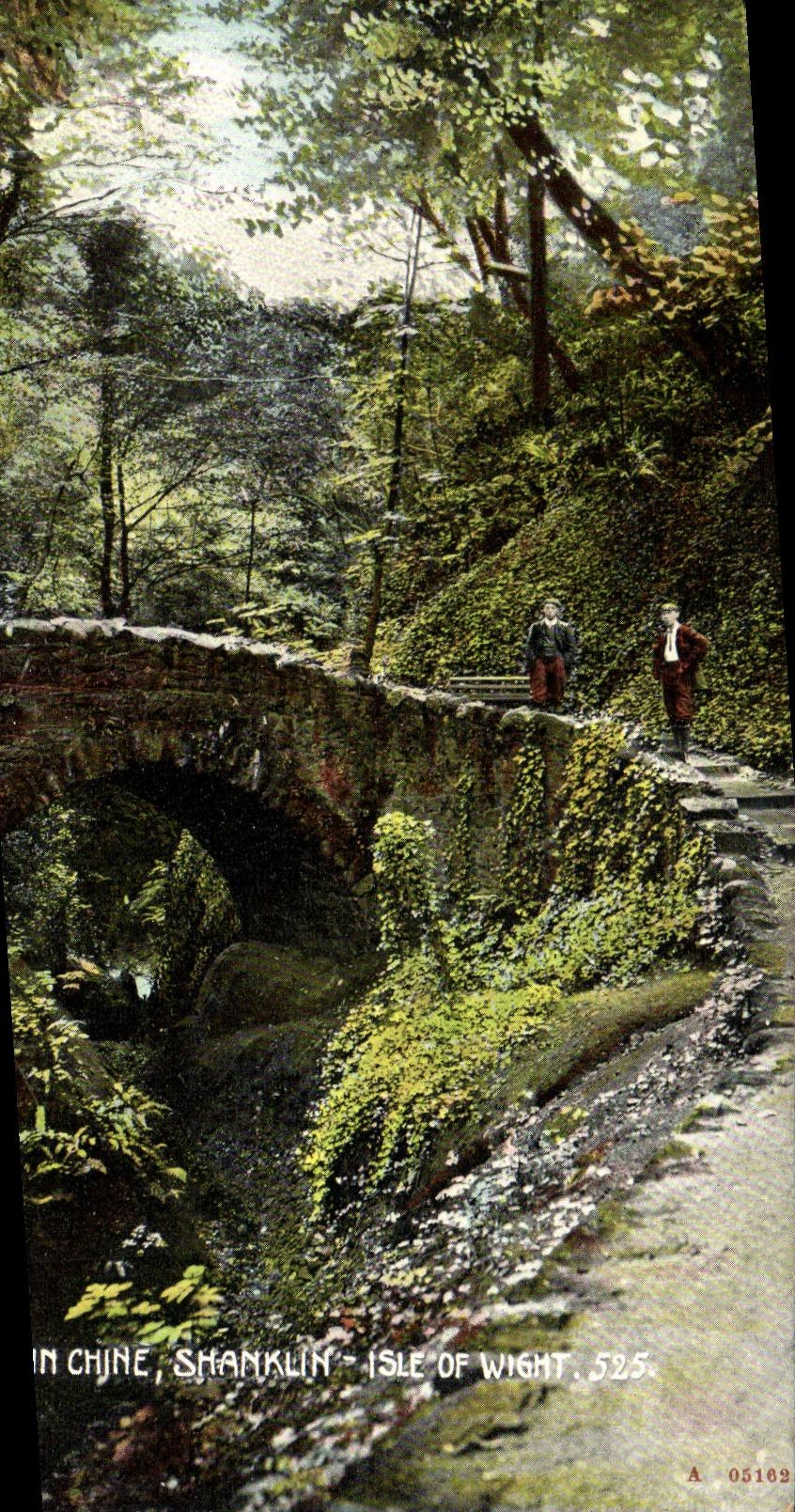 VINTAGE POSTCARD Stone bridge in China Shanklin Isle off Wight