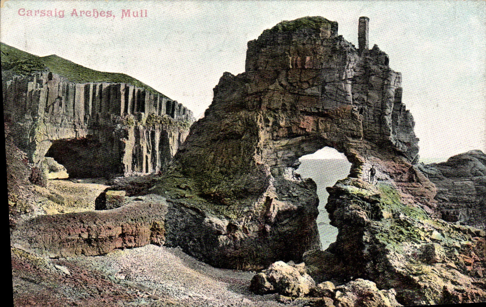VINTAGE POSTCARD Carsaig Mull Arches