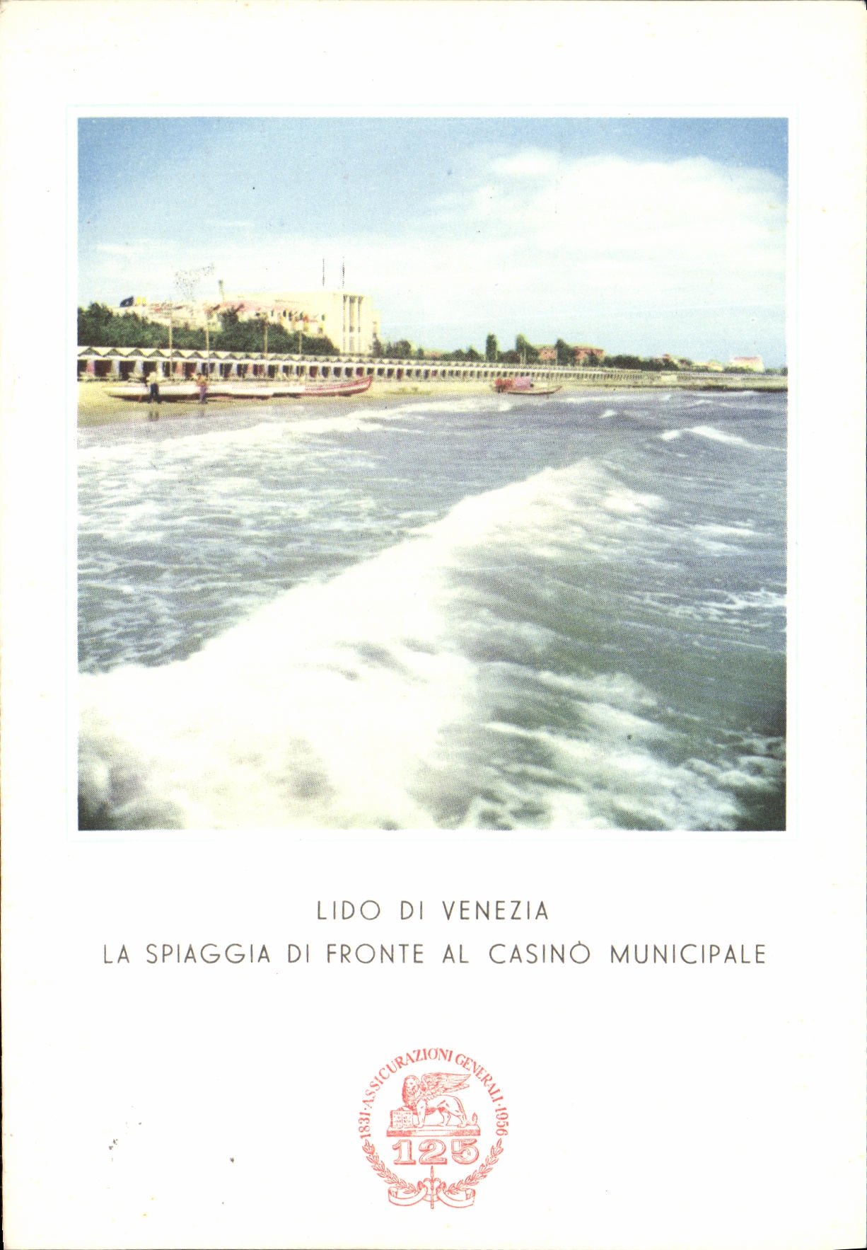 VINTAGE POSTCARD Venezia Spiaggia Di Fronte Al Casino Municipal