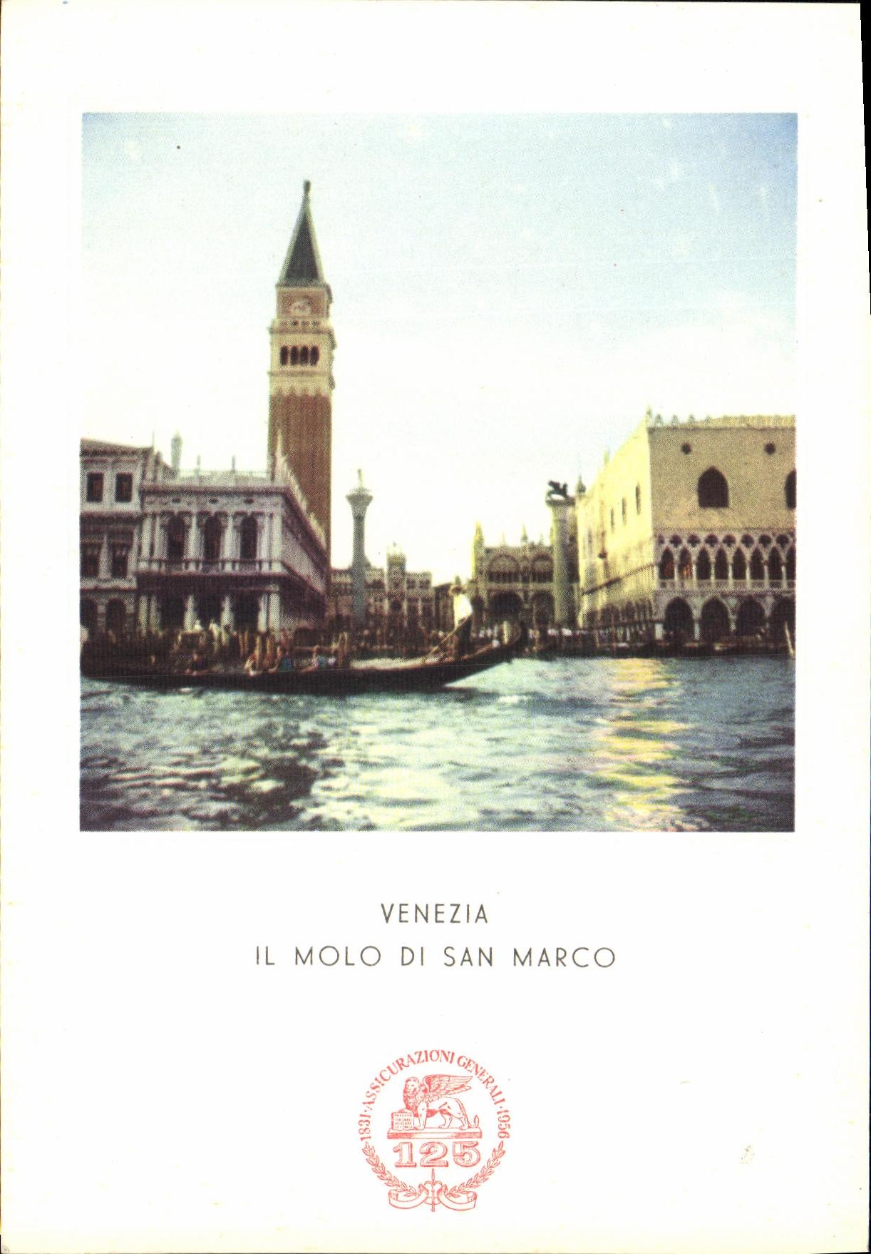 VINTAGE POSTCARD Venezia It Molo Di San Marco