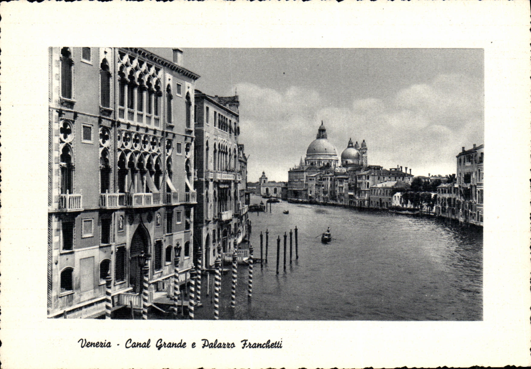 VINTAGE POSTCARD Venezia Canal Large E Palazzo Franchetti