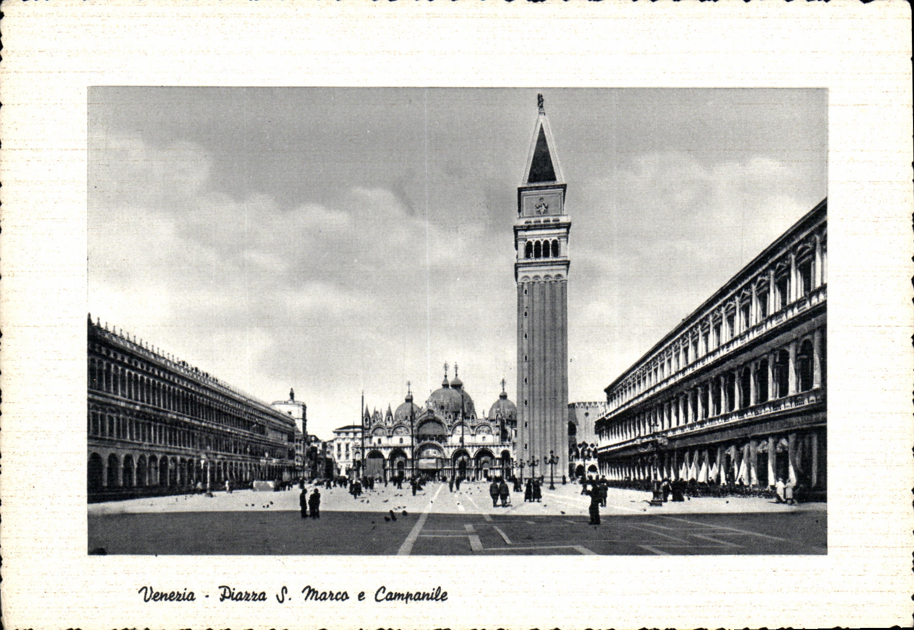 VINTAGE POSTCARD Venezia Piazza S Marco E Bell tower