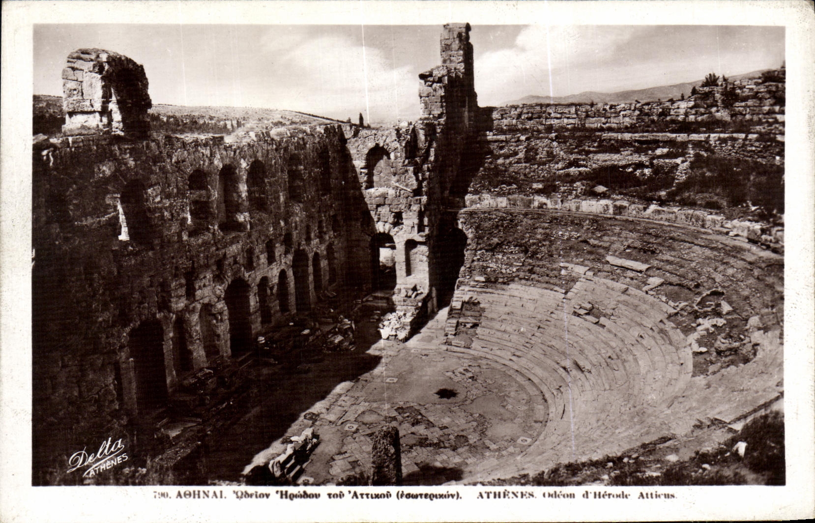 VINTAGE POSTCARD Athens Odeon D Herode