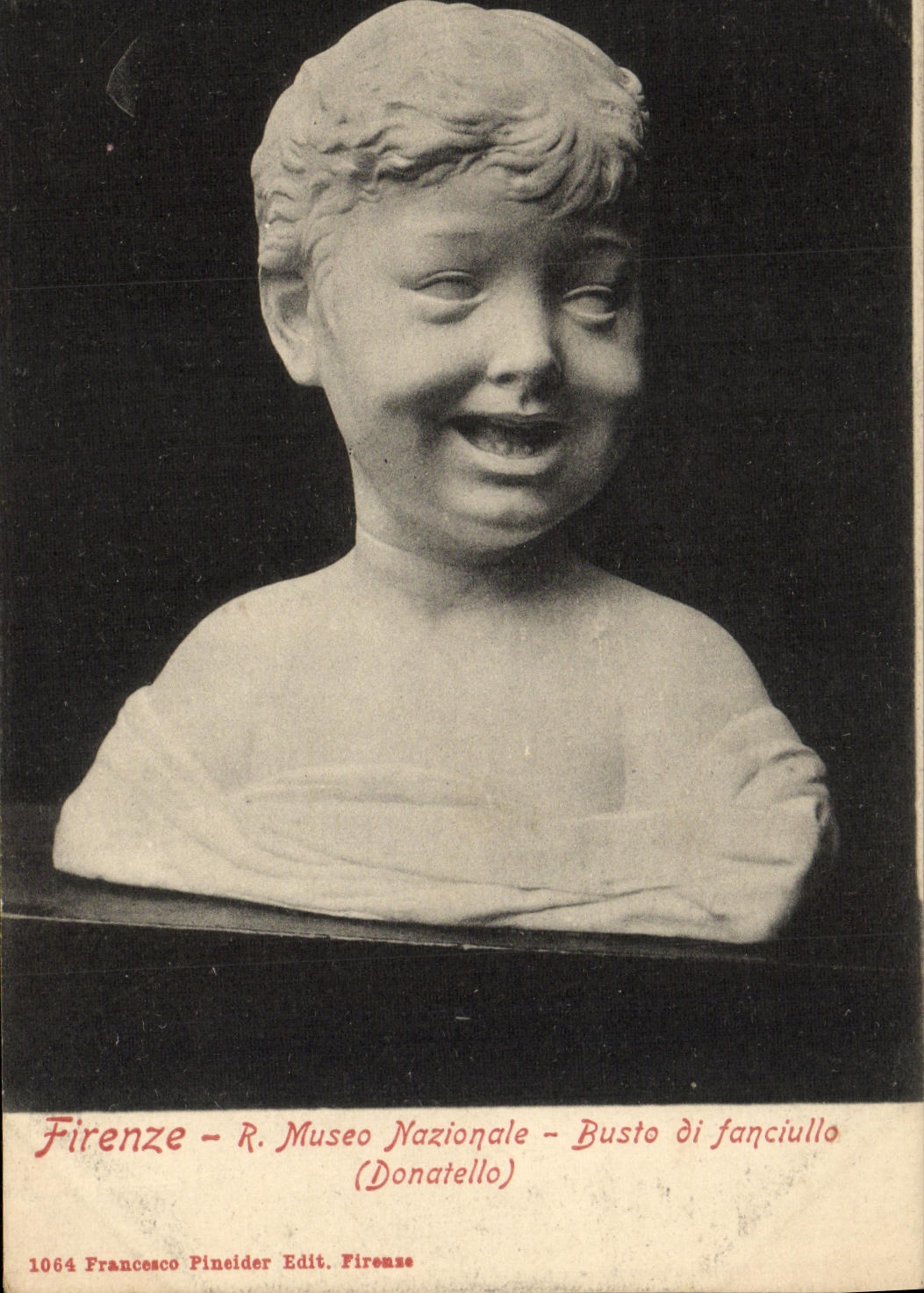 CPA Firenze R Museo Nazionale Busto di fanciullo Donatello