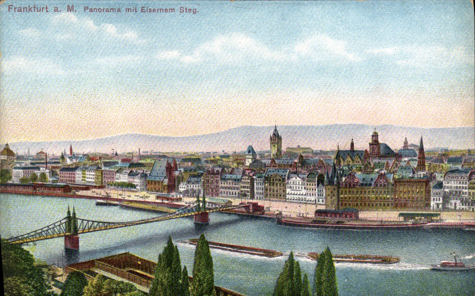 La POSTAL Francfort de la VENDIMIA tiene Sr Panorama poner el steg de Eisernem