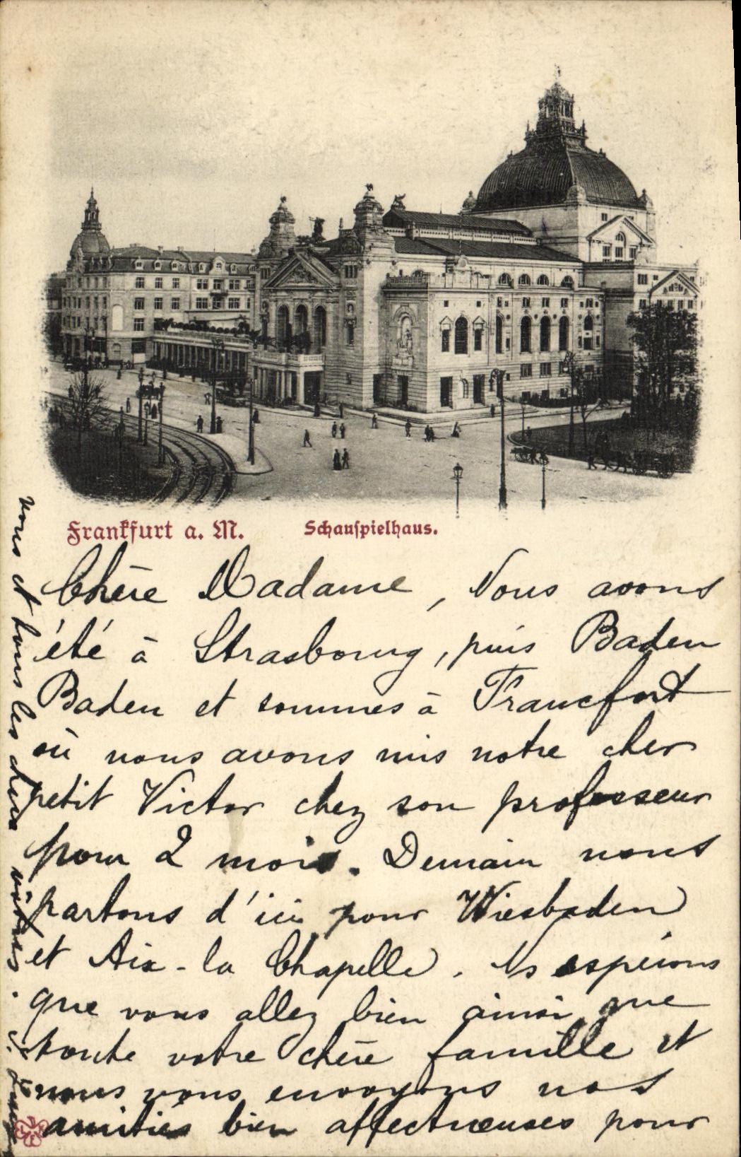 La POSTAL Francfort de la VENDIMIA tiene Sr Schausspielbaus