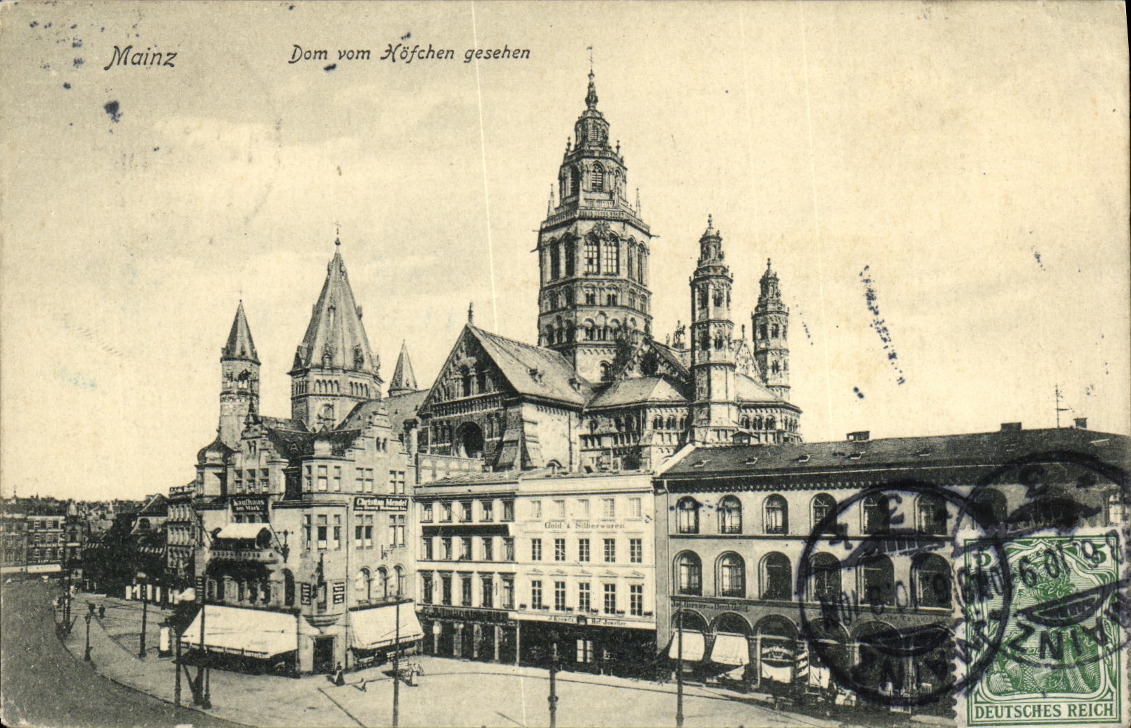 El vom Hofchen de los Dom de Maguncia de la POSTAL de la VENDIMIA gesehen