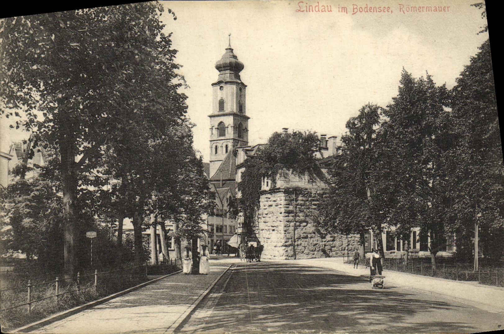 VINTAGE POSTCARD Lindau im Bodensee Romermauer