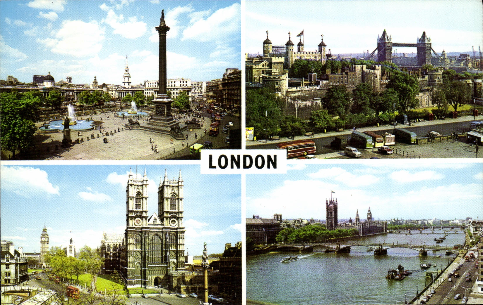 MODERN CARD Trafalgar Public garden The Tower and Tower Brige