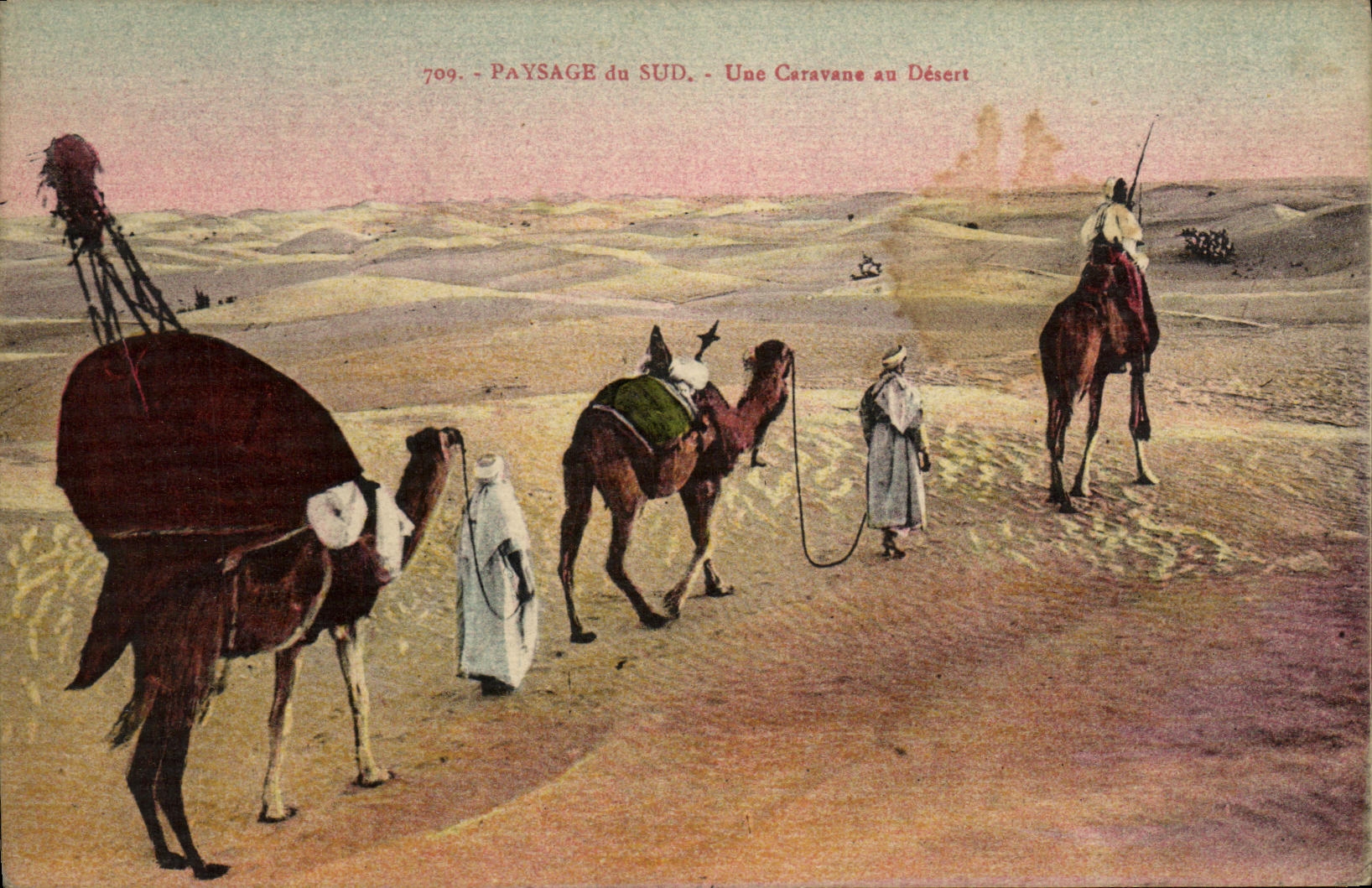 CPA Paysage du Sud Une Caravane au Desert Chameaux 