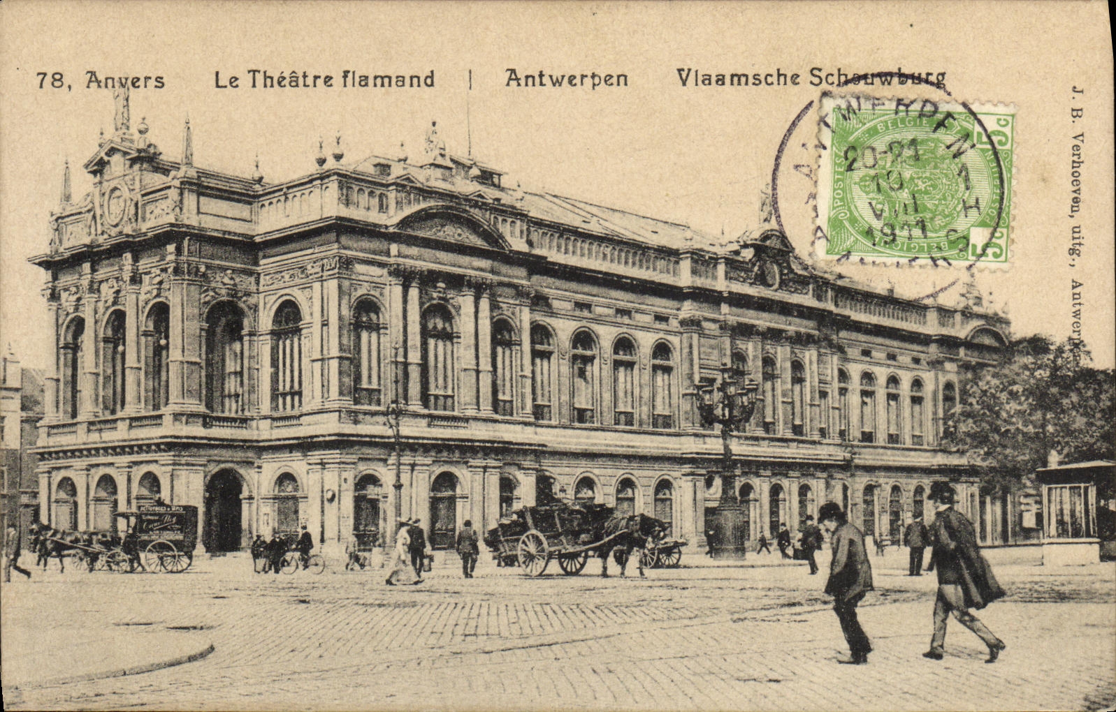 POSTAL Amberes de la VENDIMIA el teatro flamenco