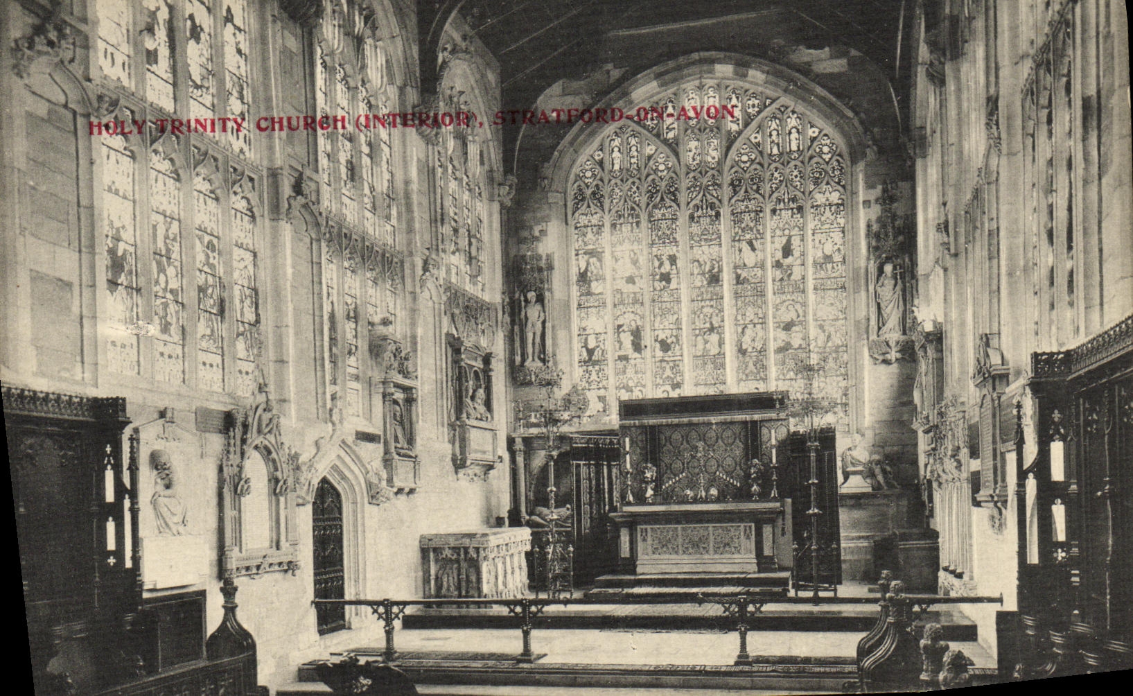 CPA Holy Trinity Chruch Interieur Stratford on Avon
