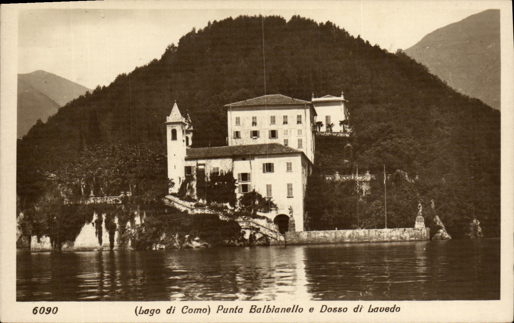 POSTAL Lago di Como Punta Balbianello E Dosso di Lavedo de la VENDIMIA