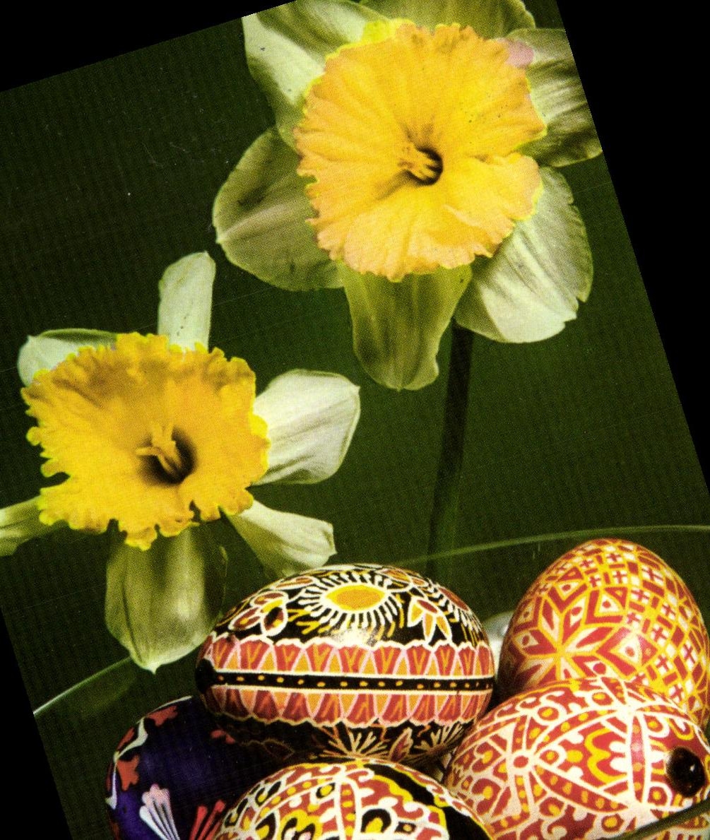 CPM Vesele velikonoce Oeufs Fleurs Tchequie