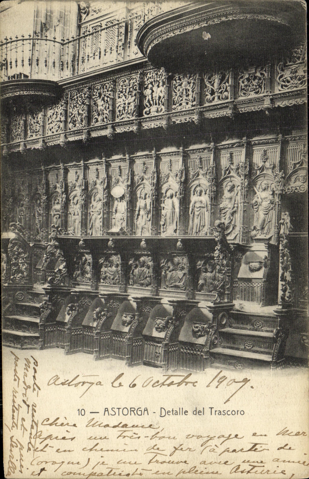 CPA Astorga Detalle del Trascoro