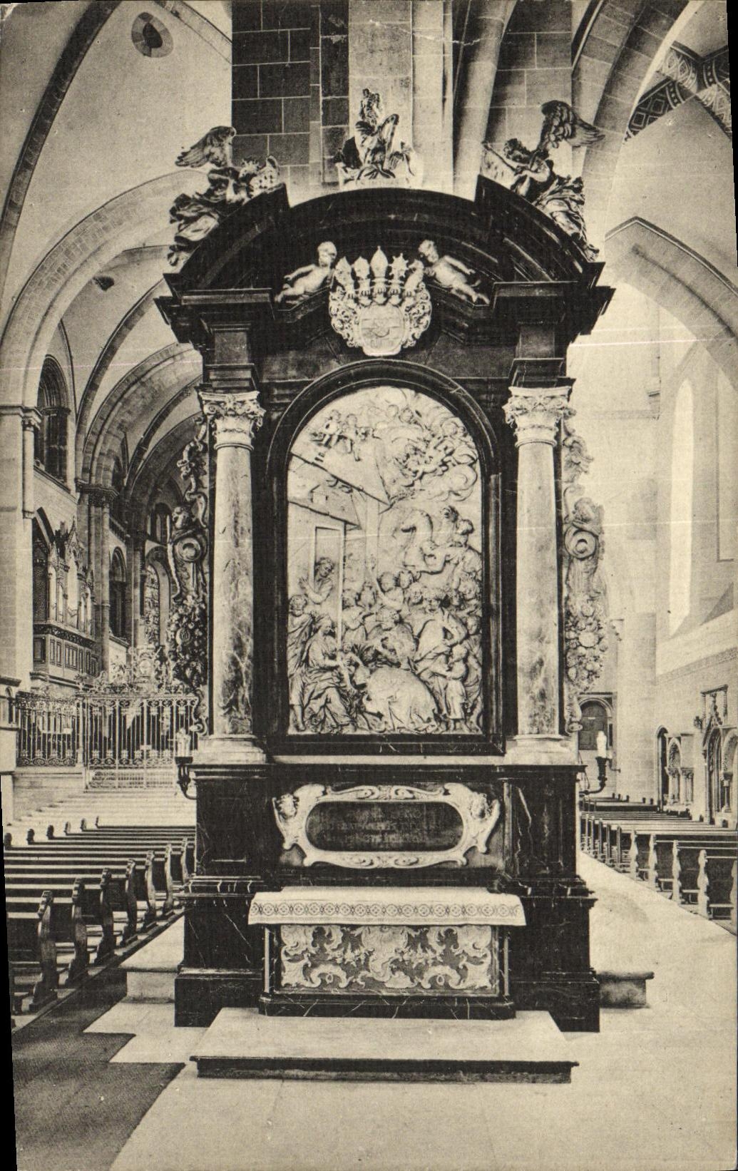 Trier Dreikonigen Hltar Denkmal del zu de los Dom de la POSTAL de la VENDIMIA