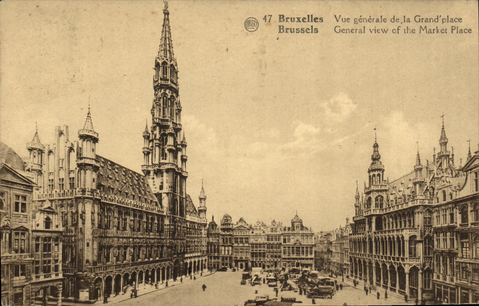 Opinion de Bruselas de la POSTAL de la VENDIMIA de lugares grandes