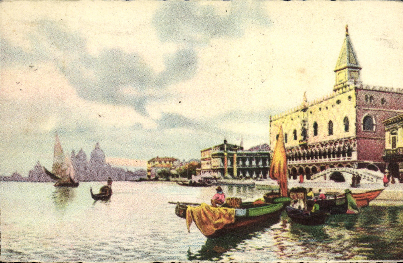 VINTAGE POSTCARD Venezia Rivetted degli Schiavoni