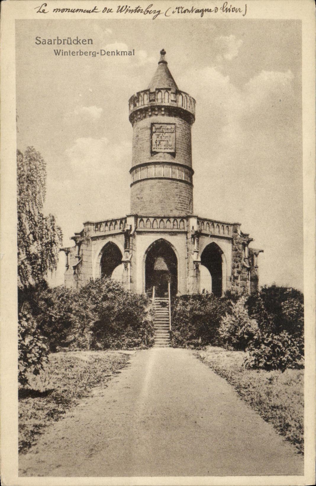 VINTAGE POSTCARD Saarbrucken Winterberg Denkmal