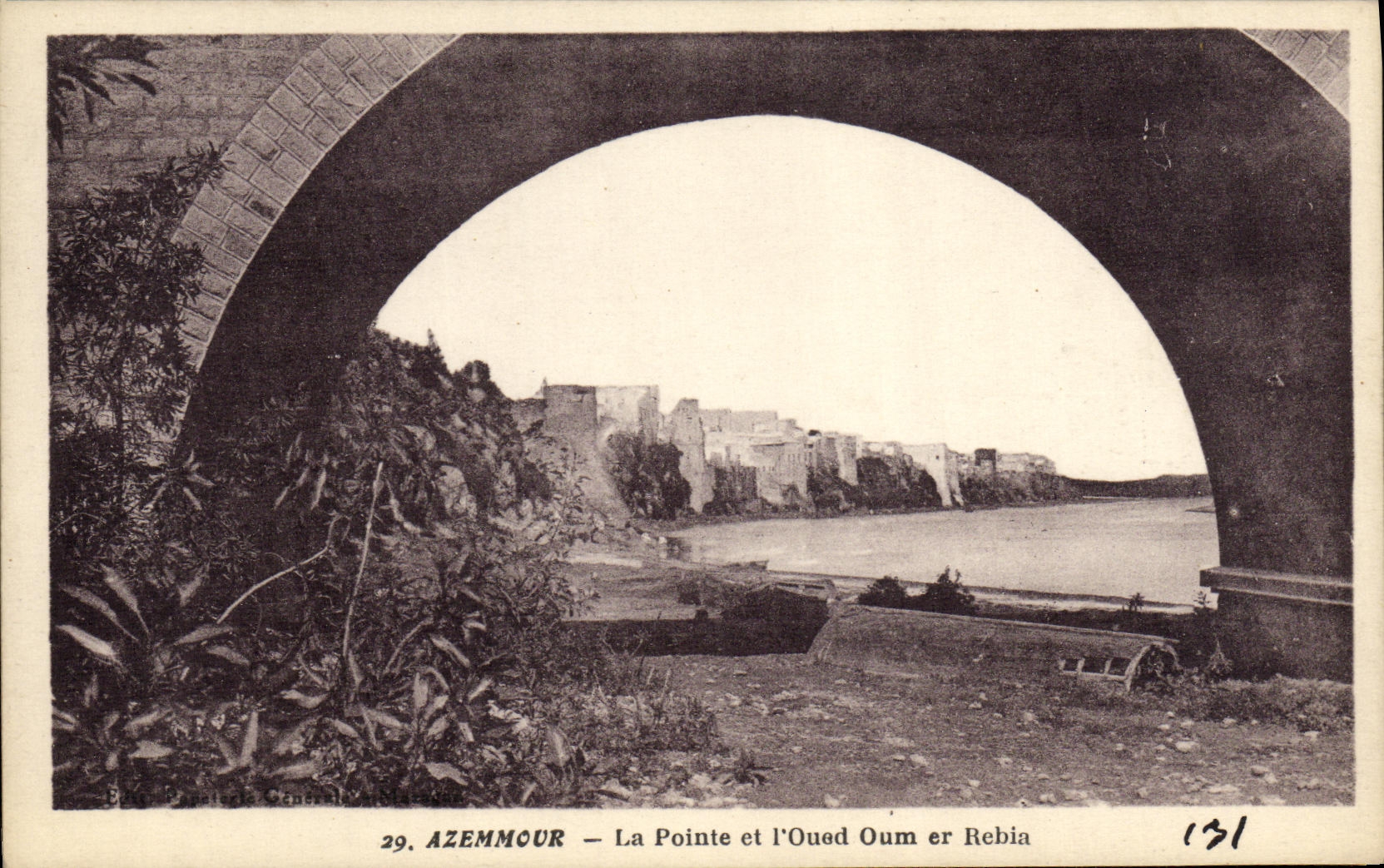 VINTAGE POSTCARD Azemmour the Point and L Ouem er Rebia