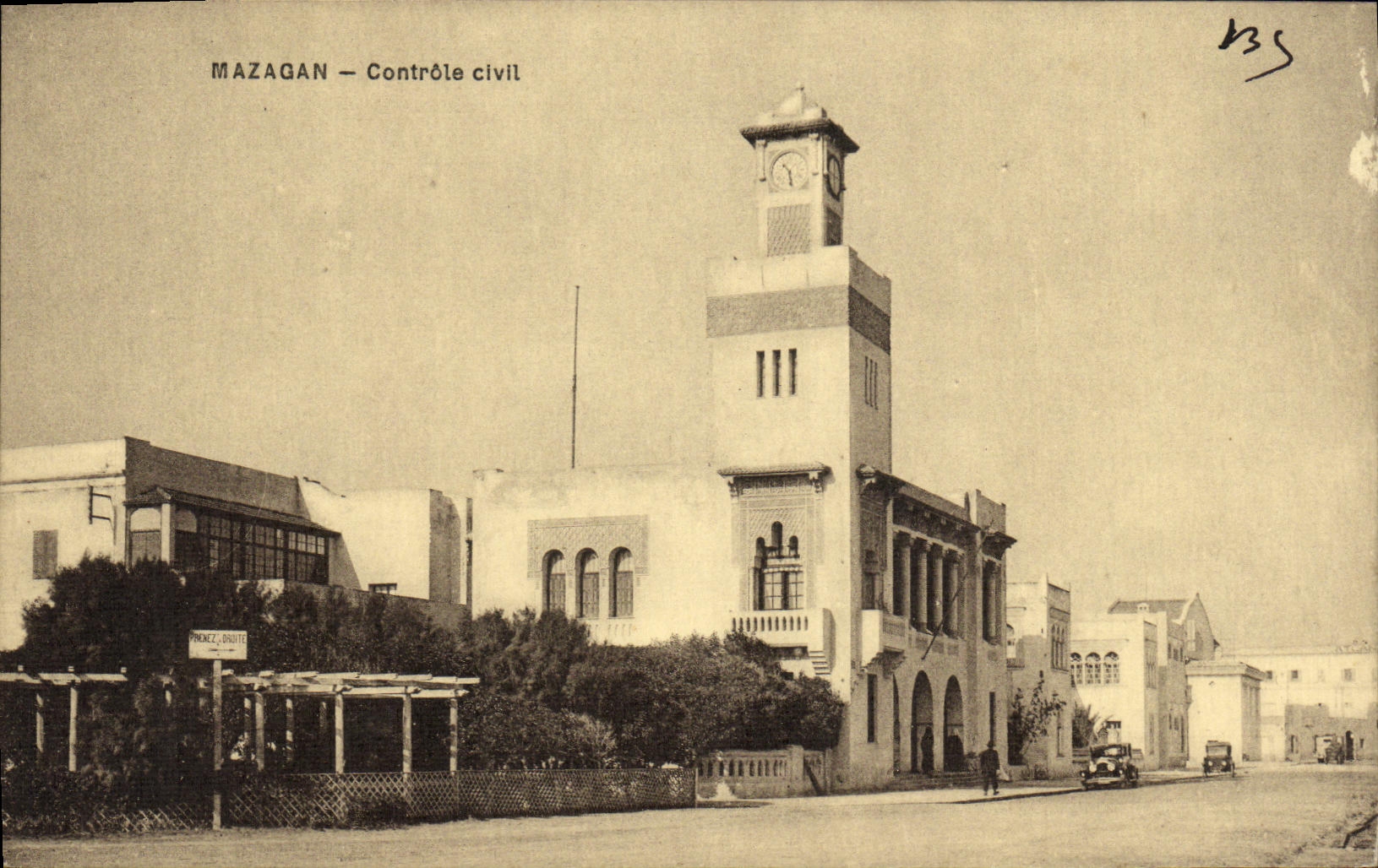 VINTAGE POSTCARD Mazagan Controls Civil