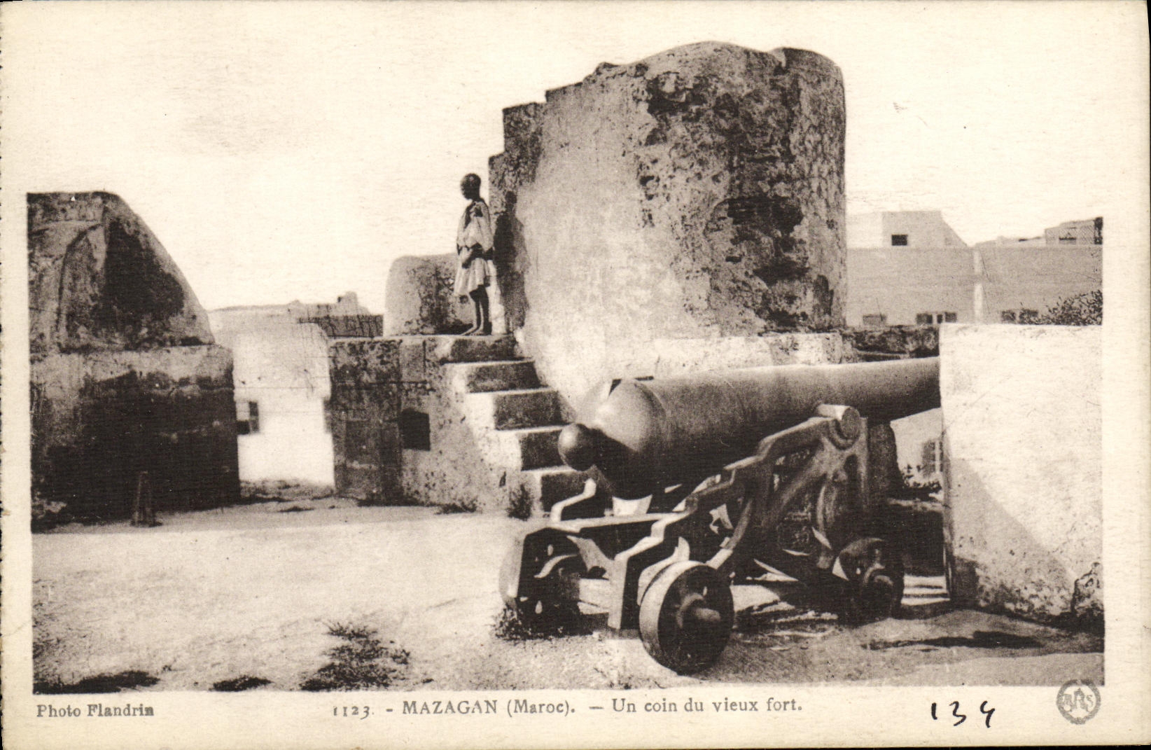 POSTAL Mazagan de la VENDIMIA una esquina del viejo hombre fuerte
