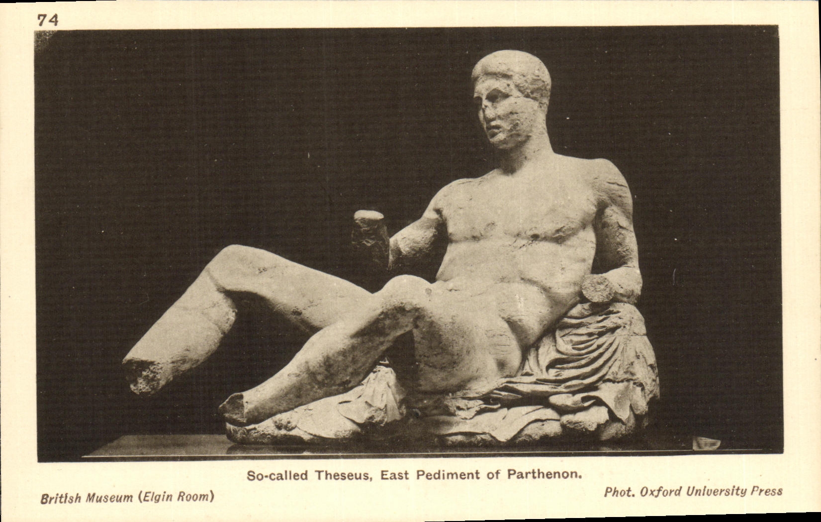 VINTAGE POSTCARD So called Theseus East Pediment off Parthenon British Museum