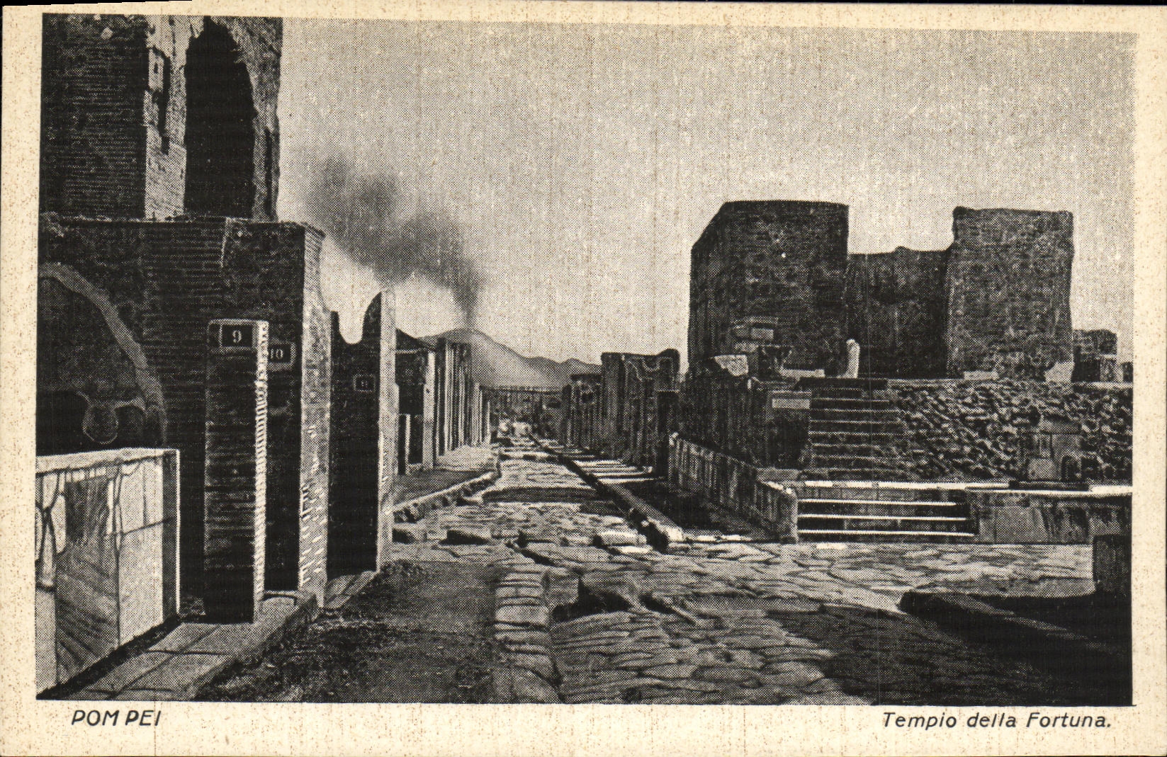 Della Fortuna de Pompeya Tempio de la POSTAL de la VENDIMIA