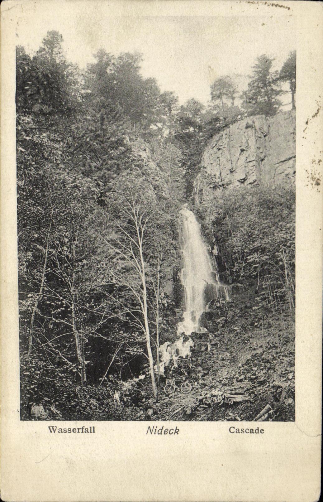 VINTAGE POSTCARD Wasserfall Nideck Cascades