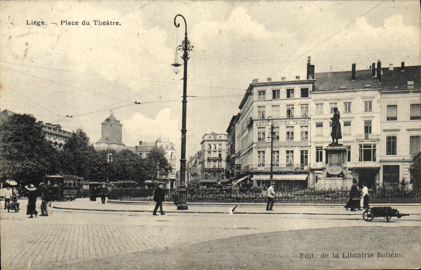 VINTAGE POSTCARD Liege Places Theater