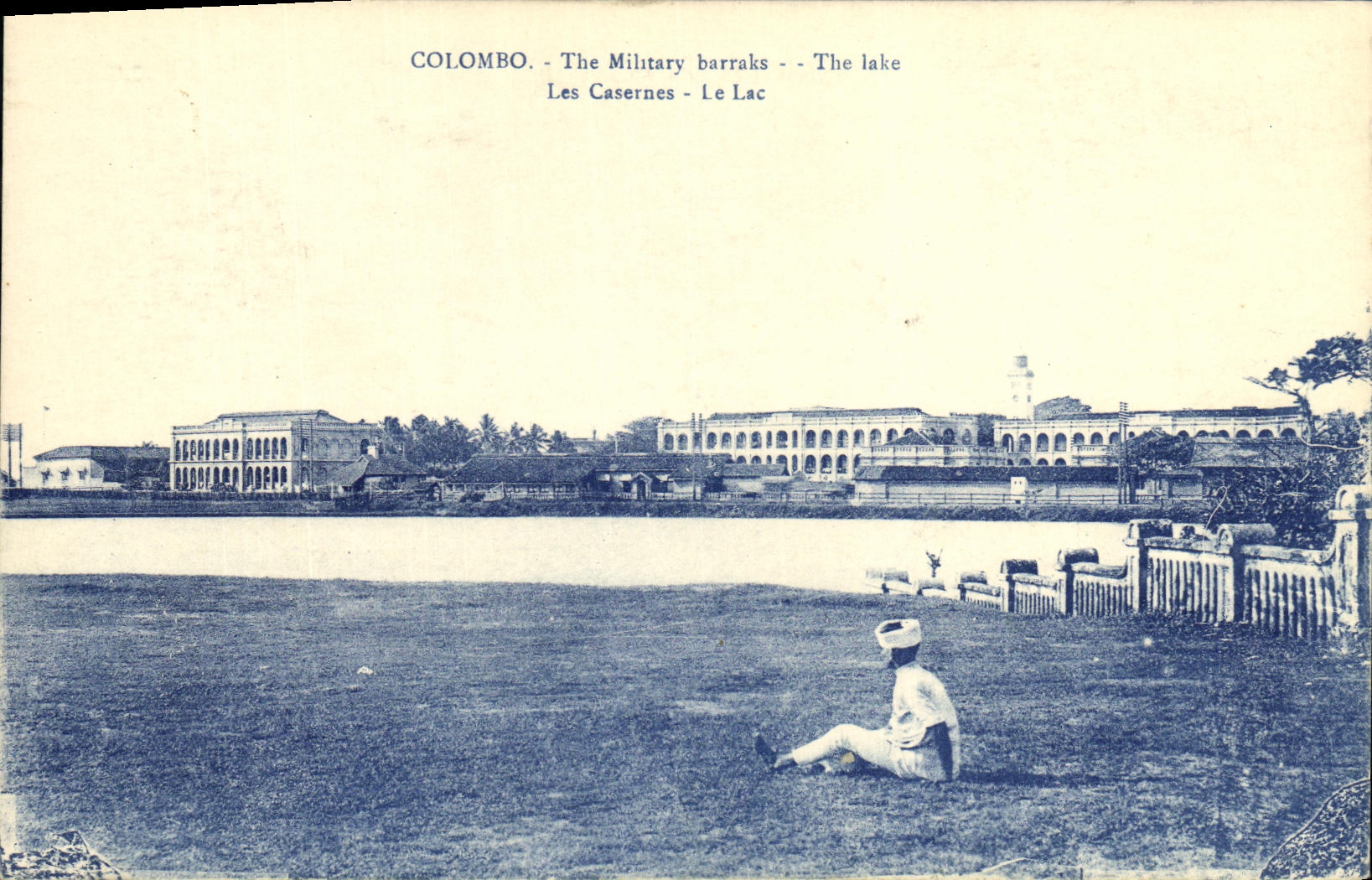 VINTAGE POSTCARD Colombo The Milistary Barraks Sri Lanka