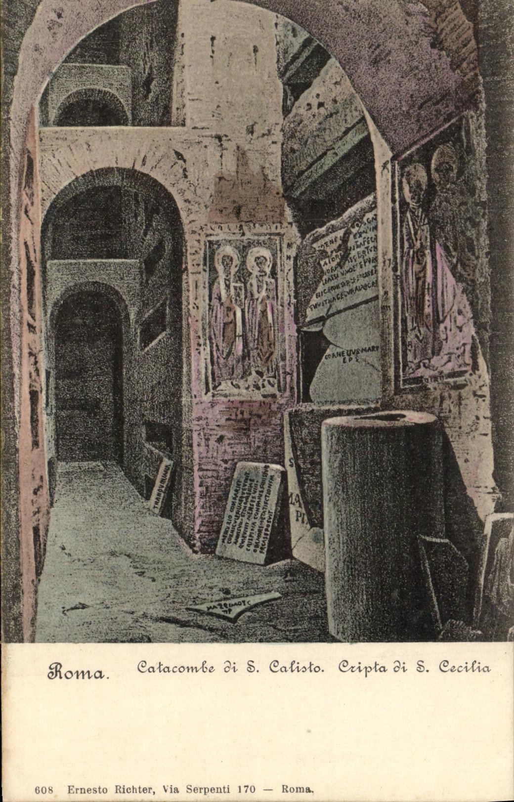 CPA Roma Catacomle di Calisto Cripta di S Cecilia