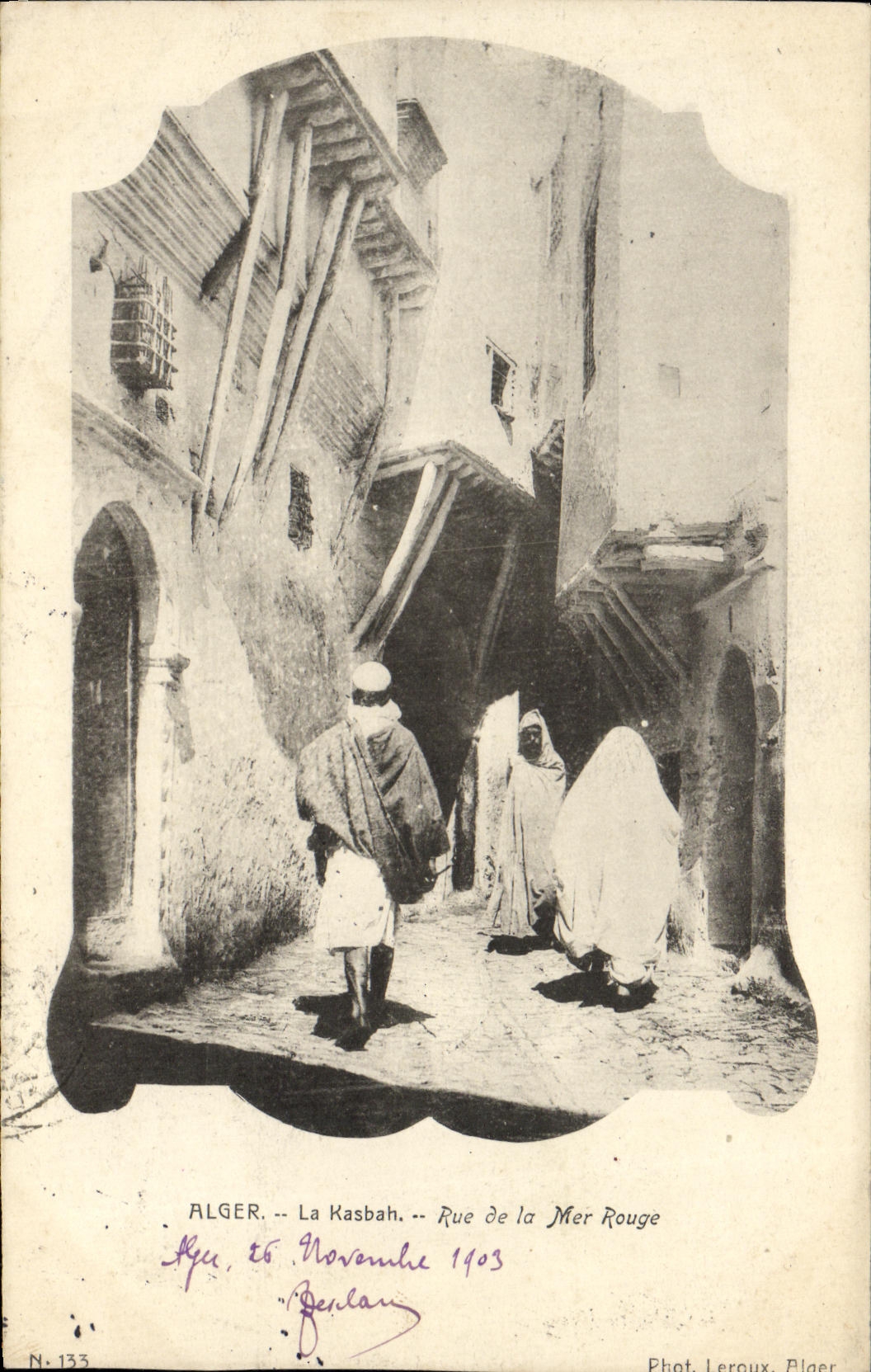 POSTAL Argel de la VENDIMIA la calle de Kasbah del Mar Rojo