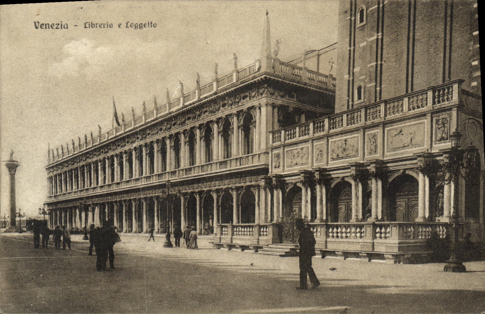 VINTAGE POSTCARD Venezia Libreria Loggeito